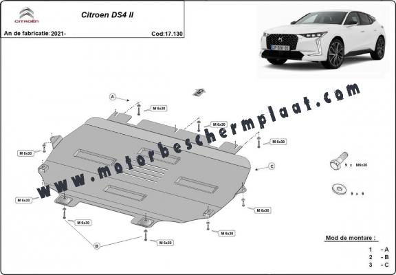 Motor, Versnellingsbak en Radiator Beschermplaat voor Citroen DS 4 II