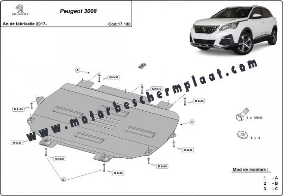 Motor en Versnellingsbak Beschermplaat voor Peugeot 3008