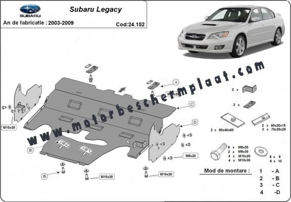 Motor en Radiator Beschermplaat voor Subaru Legacy IV