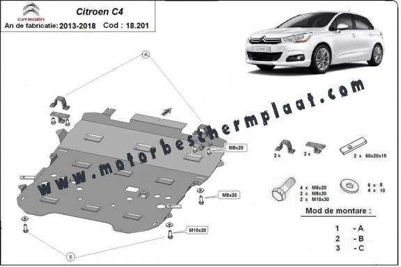 Motor en Radiator Beschermplaat voor Citroen c4