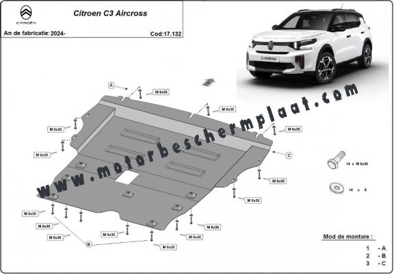 Motor en Versnellingsbak Beschermplaat voor Citroen C3 Aircross