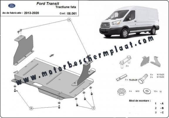 Motor en Versnellingsbak Beschermplaat voor Ford Transit- FWD