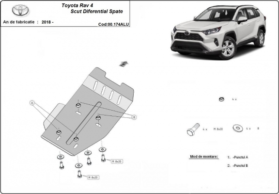 Aluminium Differentieel Beschermplaat voor Toyota Rav4
