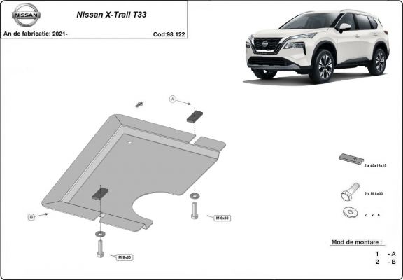 Differentieel Beschermplaat - voor Nissan X Trail