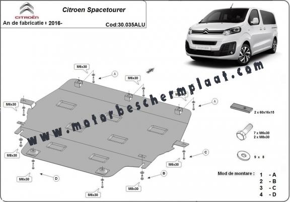 Motor en Versnellingsbak Beschermplaat voor Citroen Spacetourer - Aluminium