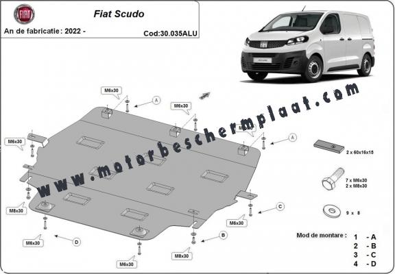 Motor en Versnellingsbak Beschermplaat voor Fiat Scudo - Aluminium