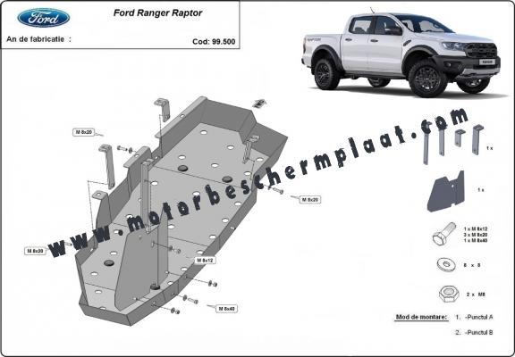 Brandstoftank Beschermplaat voor Ford Ranger Raptor