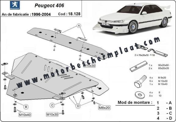 Motor, Versnellingsbak en Radiator Beschermplaat voor Peugeot 406