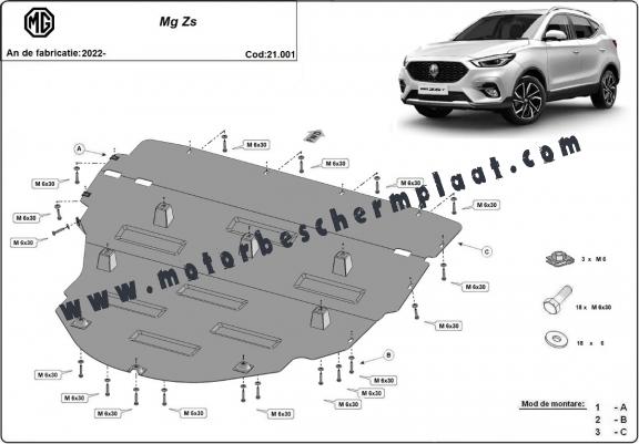 Motor, Versnellingsbak en Radiator Beschermplaat voor MG ZS