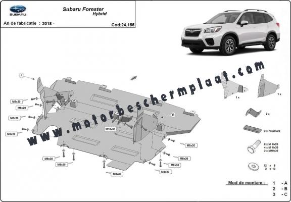 Motor en Radiator Beschermplaat voor Subaru Forester 5 Hybrid
