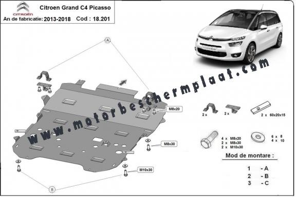 Motor en Radiator Beschermplaat voor Citroen C4 Picasso