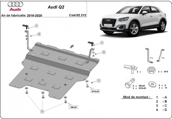 Motor Beschermplaat voor Audi Q2