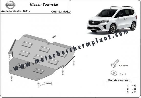 Aluminium Motor, Versnellingsbak en Radiator Beschermplaat voor Nissan Townstar