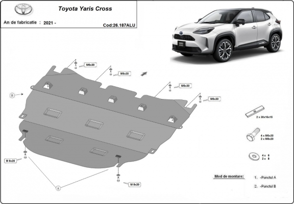 Motor, Versnellingsbak en Radiator aluminium Beschermplaat voor Toyota Yaris Cross