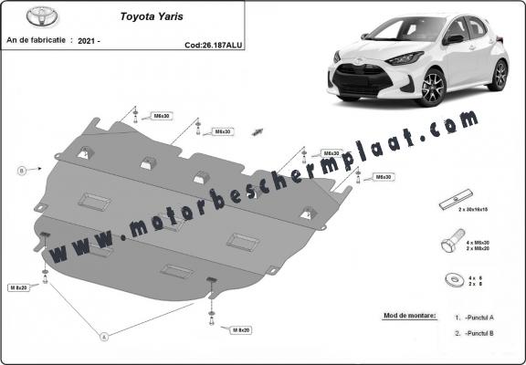 Motor, Versnellingsbak en Radiator aluminium Beschermplaat voor Toyota Yaris
