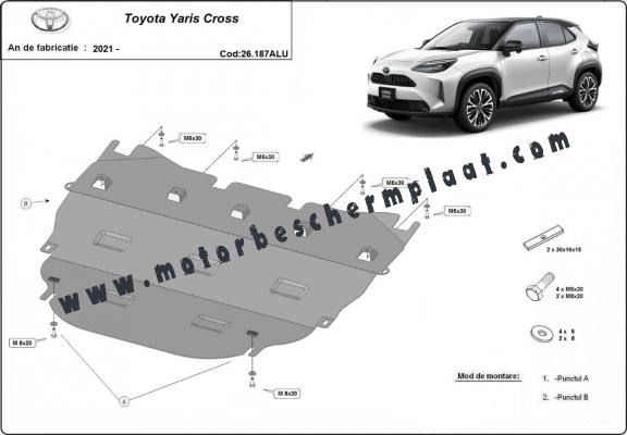 Motor, Versnellingsbak en Radiator aluminium Beschermplaat voor Toyota Yaris Cross