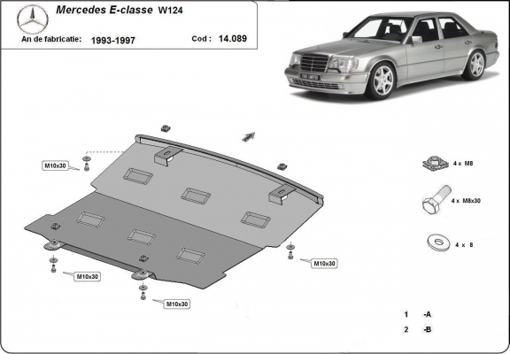 Motor en Radiator Beschermplaat voor Mercedes E-Classe W124 