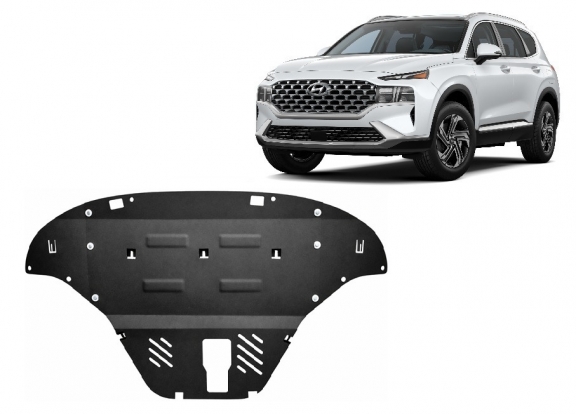 Motor, Versnellingsbak en Radiator Beschermplaat voor Hyundai Santa Fe