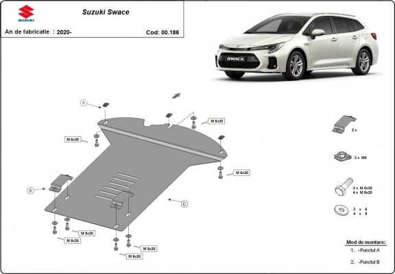 Katalysator/cat lock Beschermplaat voor Suzuki Swace