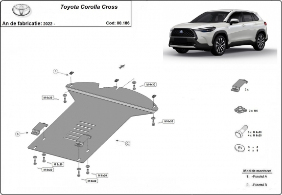 Katalysator/cat lock Beschermplaat voor Toyota Corolla Cross