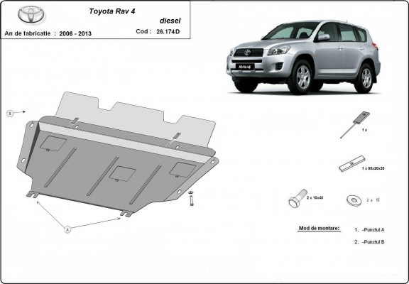 Motor, Versnellingsbak en Radiator Beschermplaat voor Toyota RAV 4