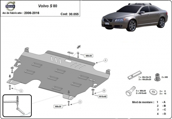 Motor en Versnellingsbak Beschermplaat voor Volvo S80