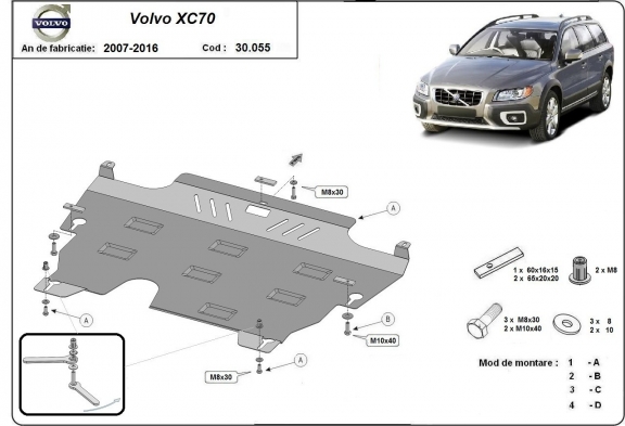 Motor en Versnellingsbak Beschermplaat voor Volvo XC70