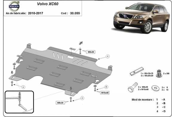 Motor, Versnellingsbak en Radiator Beschermplaat voor Volvo XC60