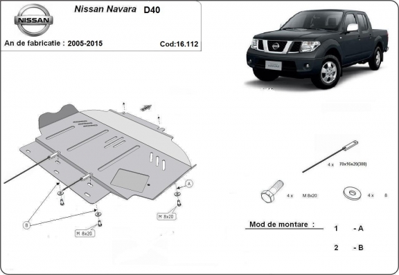 Motor Beschermplaat voor Nissan Navara D40