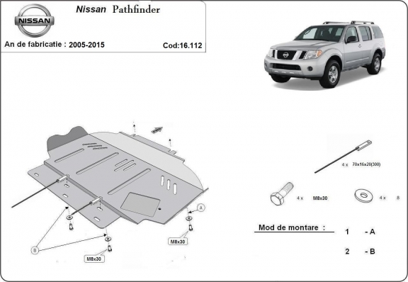 Motor Beschermplaat voor Nissan Pathfinder