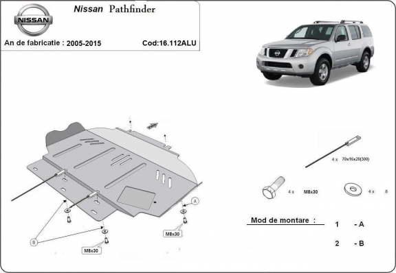 Motor, Versnellingsbak en Radiator Beschermplaat voor Nissan Pathfinder