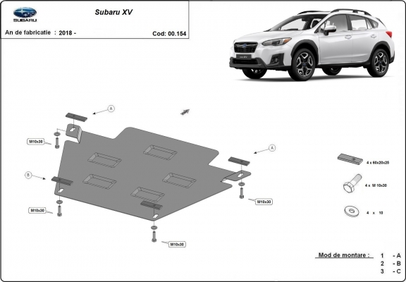 Versnellingsbak Beschermplaat voor Subaru XV