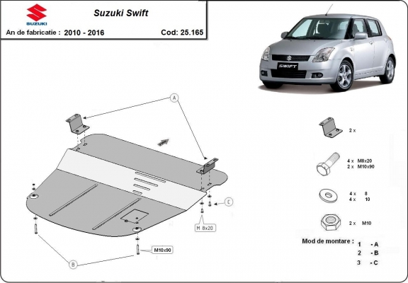 Motor en Versnellingsbak Beschermplaat voor Suzuki Swift 3