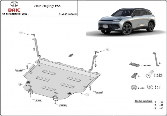 Motor, Versnellingsbak   aluminium Beschermplaat voor BAIC Beijing X55