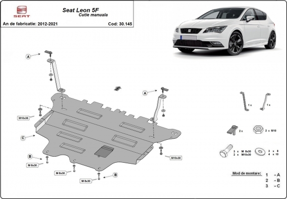 Motor en Versnellingsbak Beschermplaat voor Seat Leon Mk3
