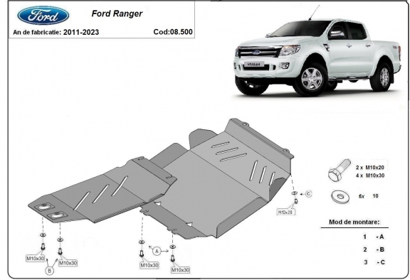 Motor Beschermplaat voor Ford Ranger