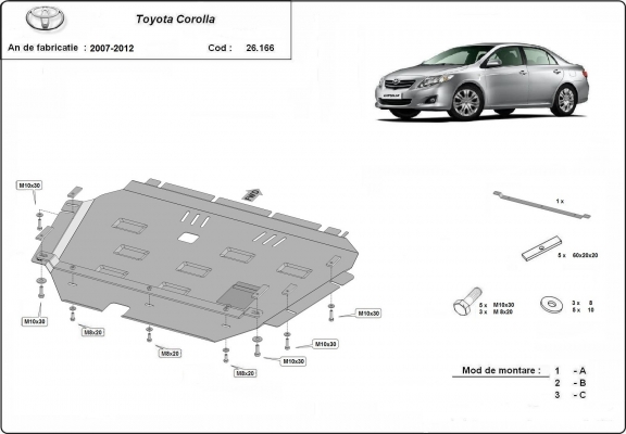 Motor Beschermplaat voor Toyota Corolla