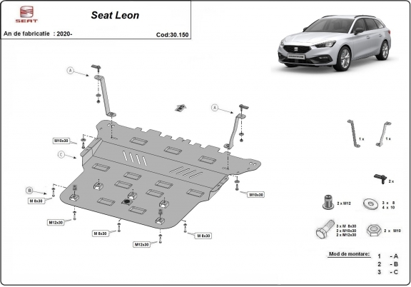 Motor en Versnellingsbak Beschermplaat voor Seat Leon Mk4