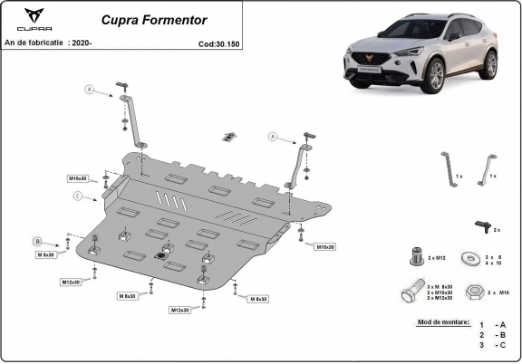 Motor, Versnellingsbak en Radiator Beschermplaat voor Cupra Formentor