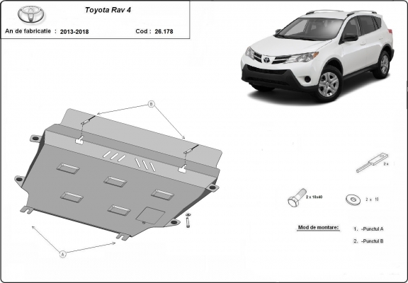 Motor, Versnellingsbak en Radiator Beschermplaat voor Toyota RAV 4