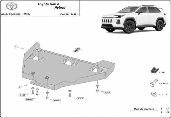 Aluminium Differentieel Beschermplaat voor Toyota Rav4