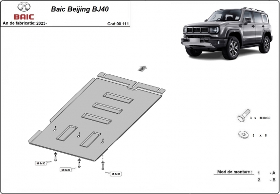 Versnellingsbak Beschermplaat voor Baic Beijing BJ40