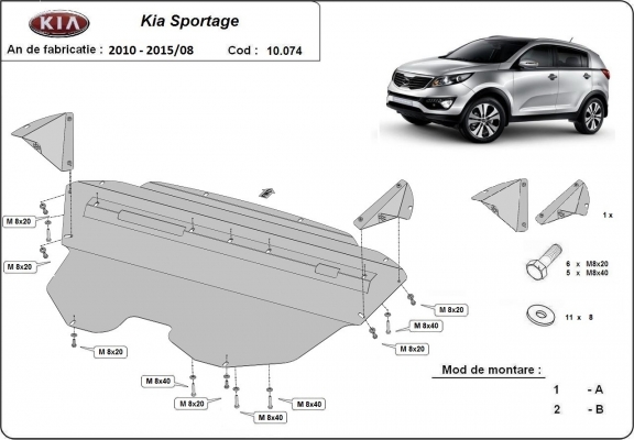 Motor Beschermplaat voor Kia Sportage