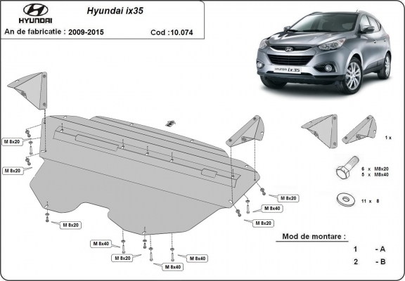 Motor en Versnellingsbak Beschermplaat voor Hyundai IX35