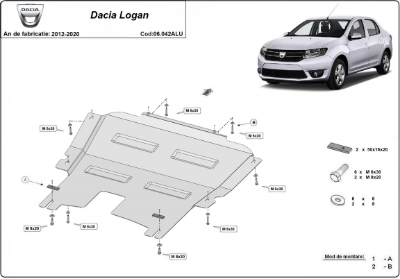 Motor, Versnellingsbak en Radiator Beschermplaat voor DACIA LOGAN 2