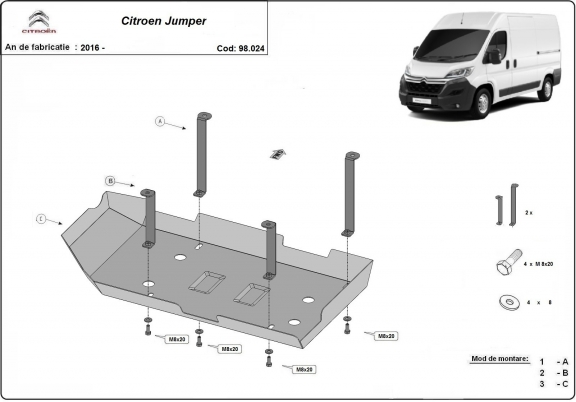AdBlue tank Beschermplaat voor Citroen Jumper