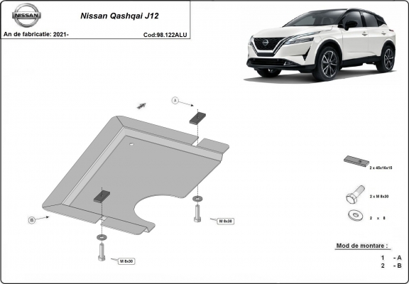 Differentieel Beschermplaat voor Nissan Qashqai