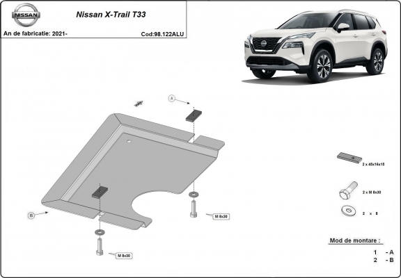 Differentieel Beschermplaat voor Nissan X-Trail T33