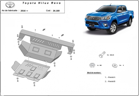 Motor en Radiator Beschermplaat voor Toyota Hilux Revo