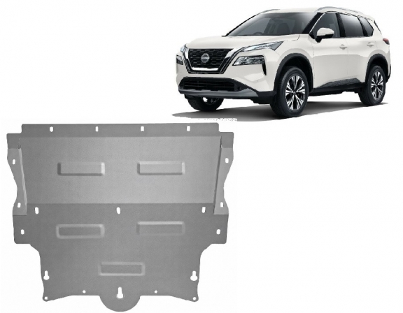 Motor en Versnellingsbak Beschermplaat voor Nissan X-Trail T33 - Aluminium